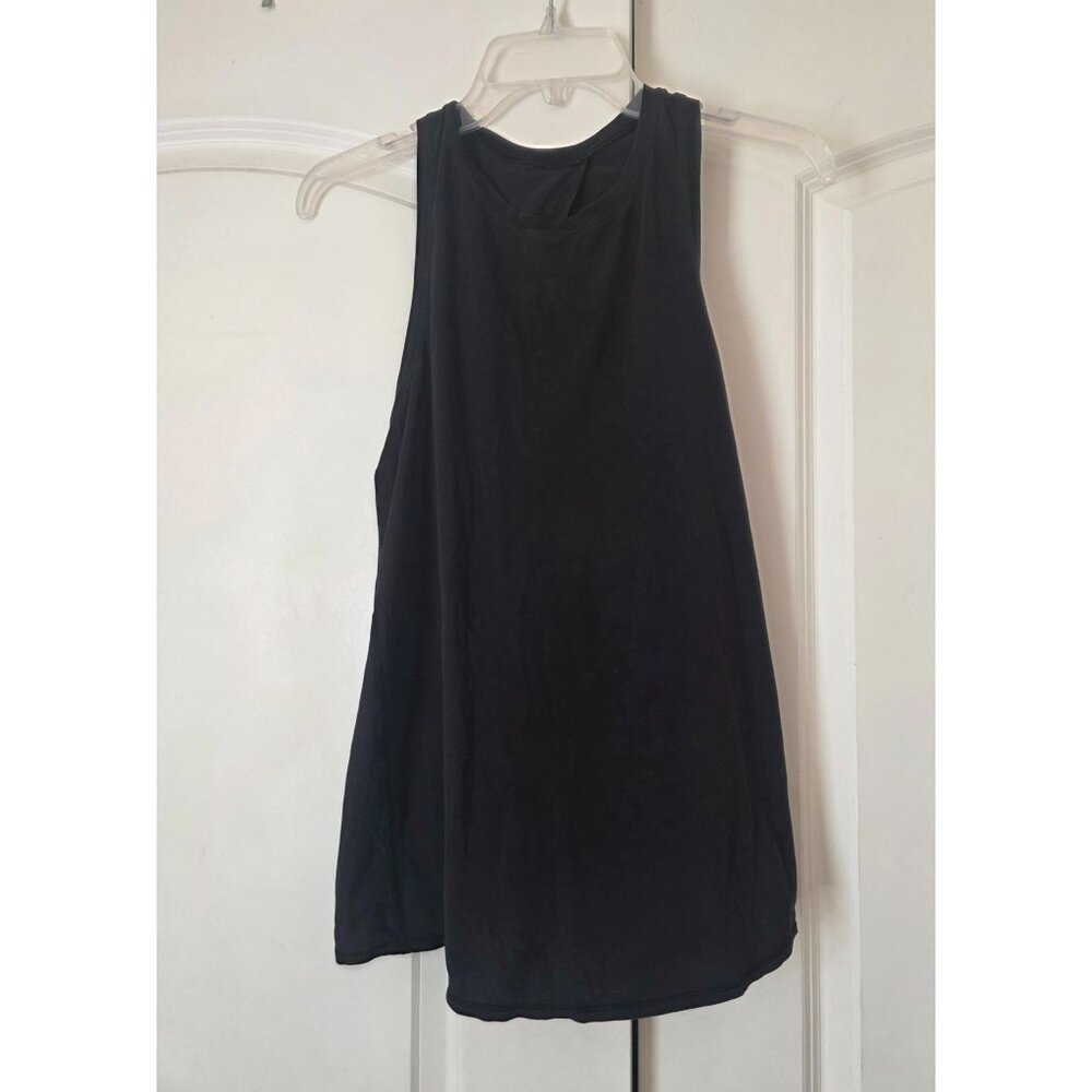 Lululemon Black Open Back Tie Back Lightweight Tank Top M 6 8  - NO SIZE TAG